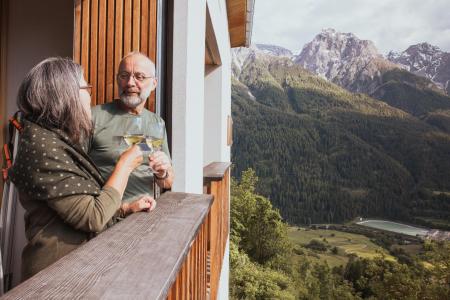 Balkon Ferienwohnung Chasa Laina Sent